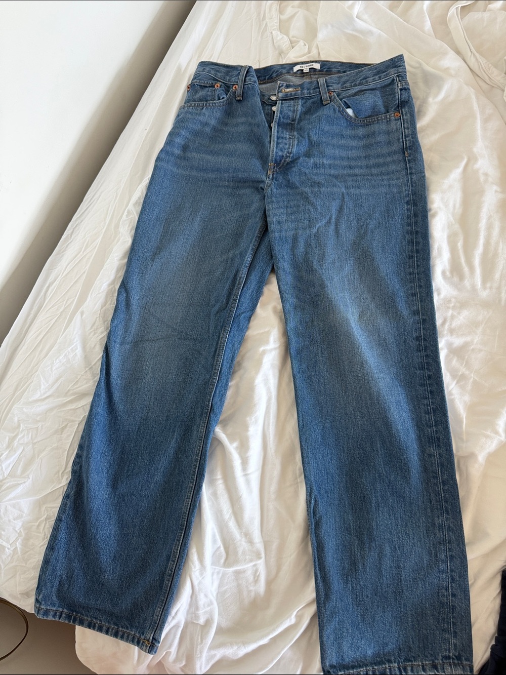 Re/Done Long Loose Jeans in Bay Fade  (never used)
